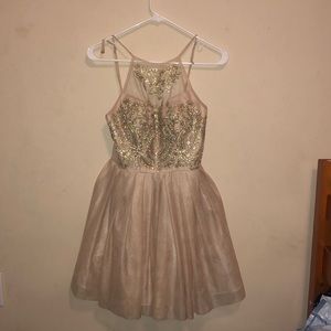 tan homecoming dress